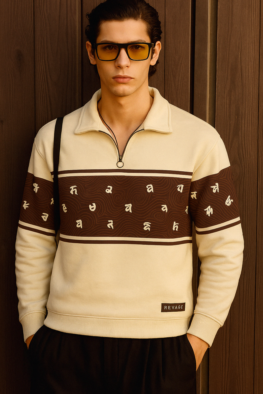 Gurmukhi Oversized Polo