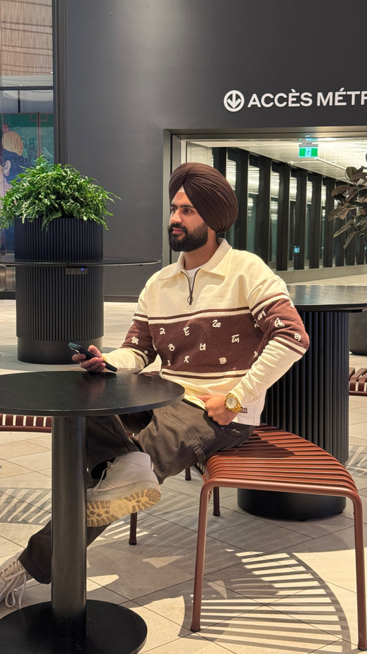 Gurmukhi Oversized Polo